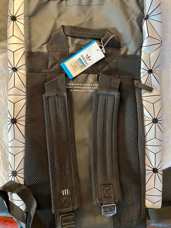 Adidas Originals BP Rolle Top 3D Mesh Rucksack, Silber, NEU (Neu