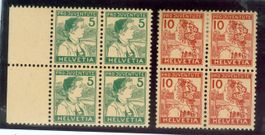 1915 Schweiz Pro Juventute Viererblocks
