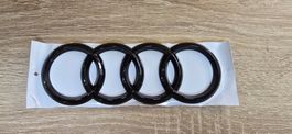 4 Ringe 202mm Audi Schwarz Glanz