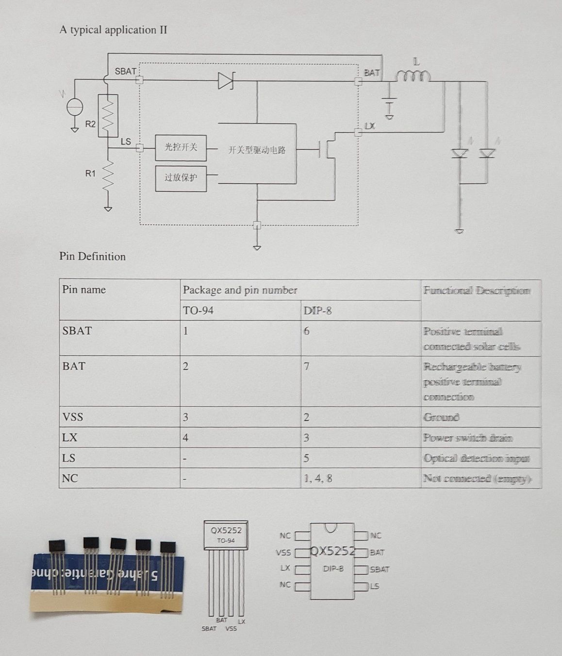 Componenti elettronici: IC 5252 4-Pol LED Driver IC Chip Solar – Nuovo e nell'imballaggio originale da Bonstetten venduto da wudeli79