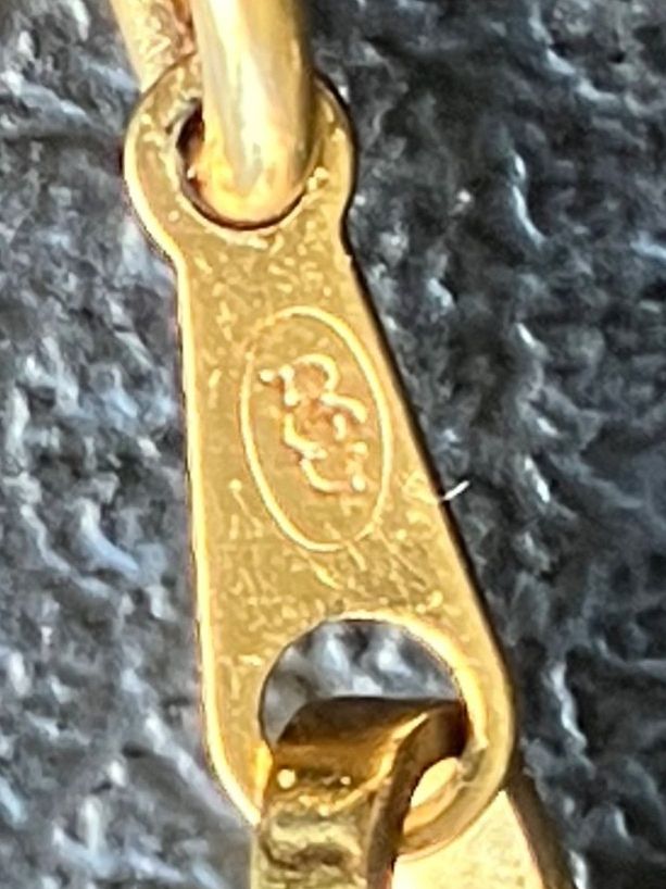 Colliers: Collier Vintage grosse maille dorée -  signe BG – D'occasion à Peseux par Cresus27 5