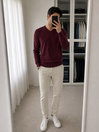 Pullover V-Ausschnitt BOSS Bordeaux Grösse S