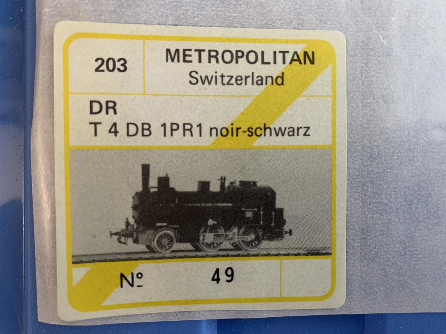 Metropolitan Modelleisenbahnen: Metrop 203 Etikett Dampflok DR T4 DB – Neu und originalverpackt aus Hauterive NE von eriamch