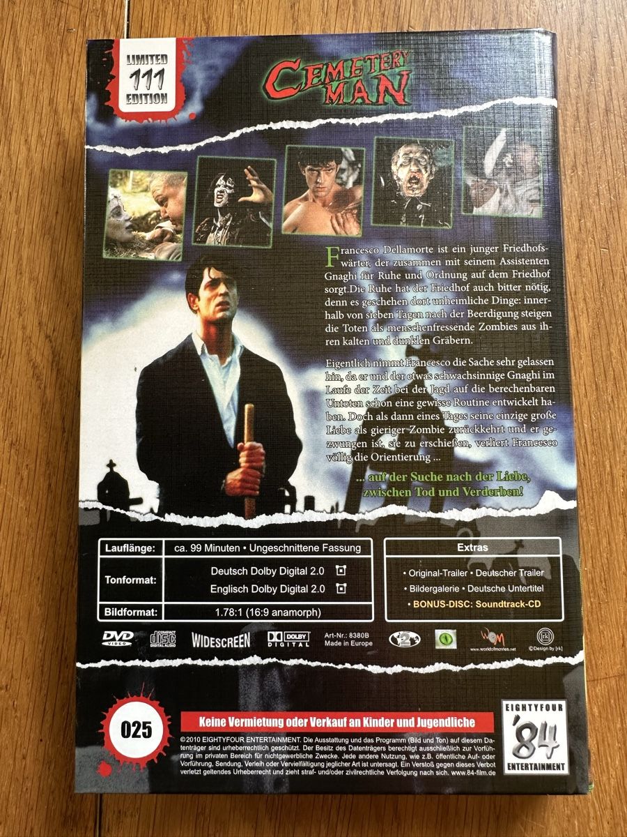 Tutti i DVDs: Cemetery Man della Morte, grosse HB, 84 – Usato da Benken ZH venduto da Audi-erich 1