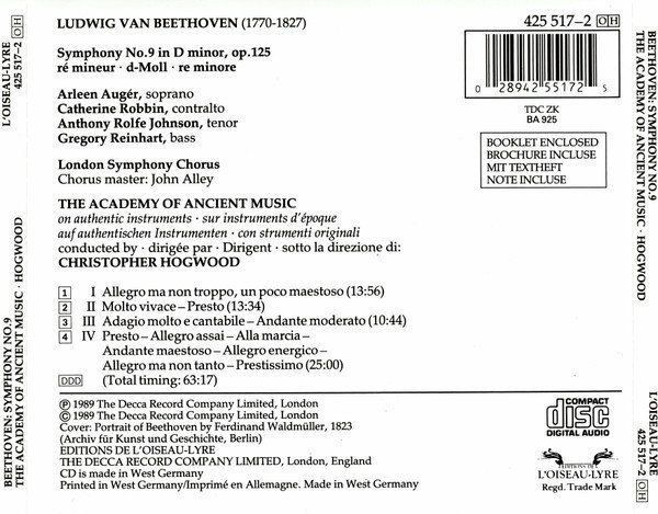 CDs: Charistopher Hogwood, Arleen Augér, Anthony Rolfe Johnson, – Gebraucht aus Unterbäch von niquz 1