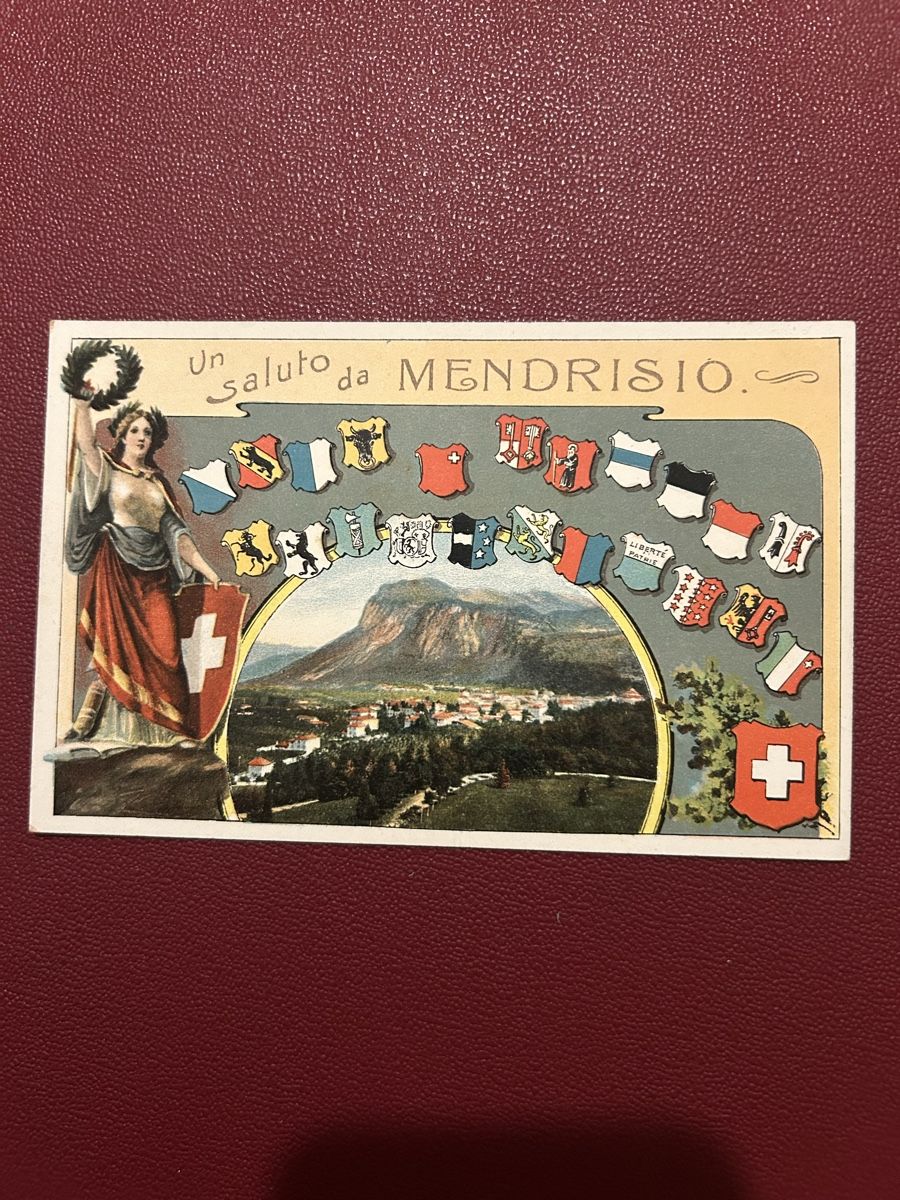 Ansichtskarten: Un Saluto da Mendrisio  – Gebraucht aus Breganzona von Milesbo