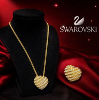 Swarovski vintage Set 18k vergoldet , original,