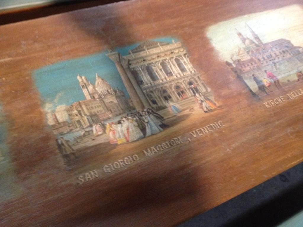 Tavoli: Biedermeier Tisch bemalt Venedig Motiv – Usato da Koblenz venduto da Kbaldinger 3