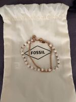 Fossil Armband zweireihig, Roségold & Perlen