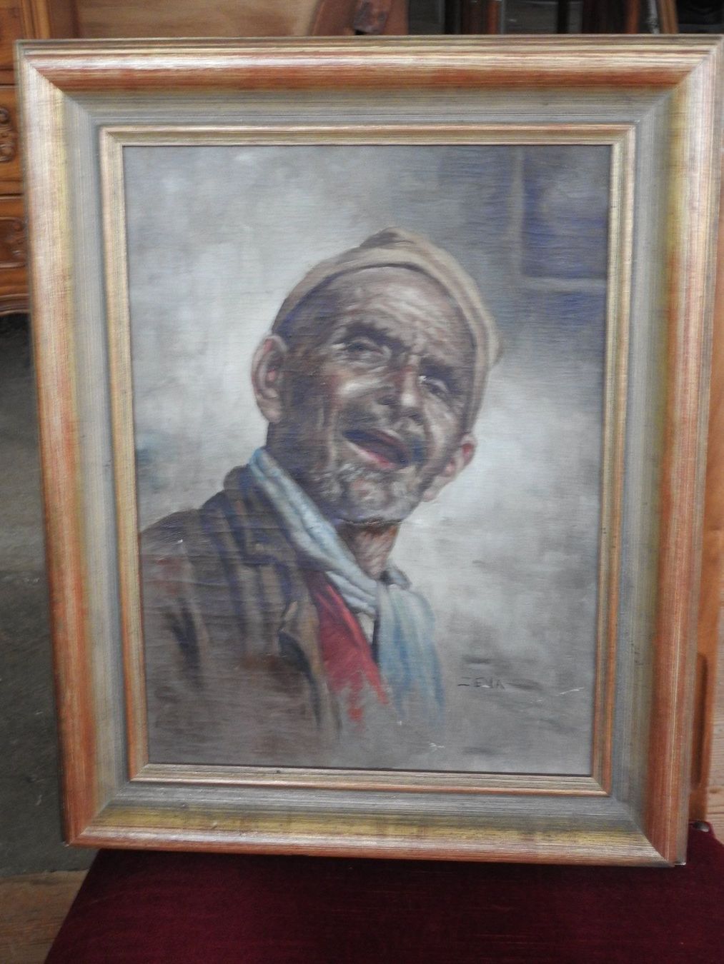 Gemälde: Portrait -  Oelbild signiert – Gebraucht aus Stetten AG von Brissago25