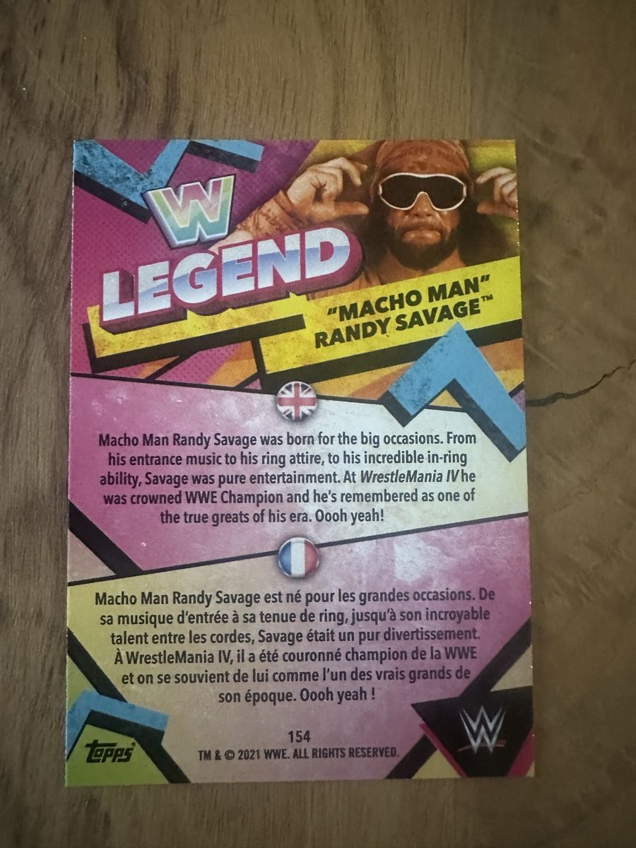 Topps Carte collezionabili: "Macho Man" Randy Savage WWE Legend Topps – Nuovo (secondo la descrizione) da Luzern venduto da LuzernTCGLab 1