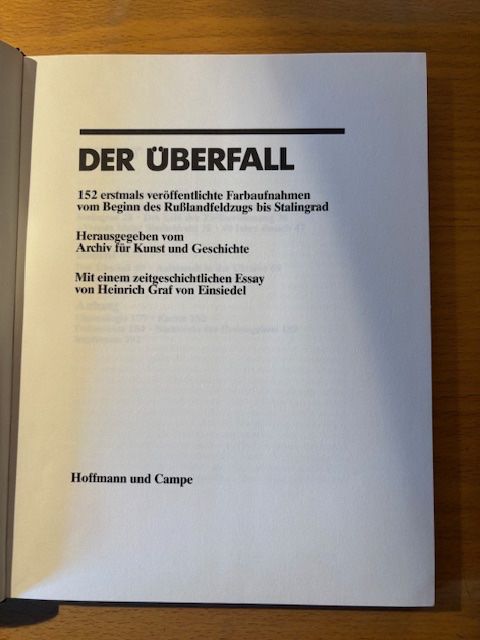 Bücher: Buch: "Der Ueberfall" , Bildband Ostfront, 2. Weltkrieg – Gebraucht aus Seon von retep012 2