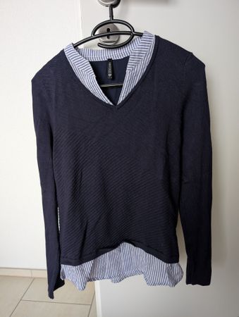 Chicoree Damen Pullover mit Hemdeinsatz, Grösse XS