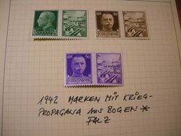 1941 ITALIA, KRIEGSPROPAGANDA AUS BOGEN, 12 PAARE */FALZ