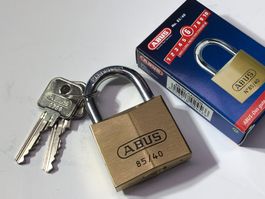 ABUS Messingschloss 85/40 mit 2 Schlüsseln NEU