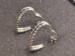Vintage 925er Silber Ohrstecker Herz Form Top