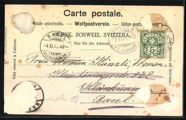 Ansichtskarten: Gruss aus Uster, gelaufen 1901 – Gebraucht aus Frauenfeld von POML 1