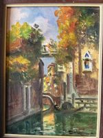 Tableau huile sur toile Venise avec cadre bon état