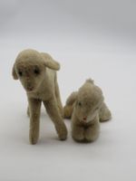 2er Set Vintage Stofftiere Schaf & Lamm