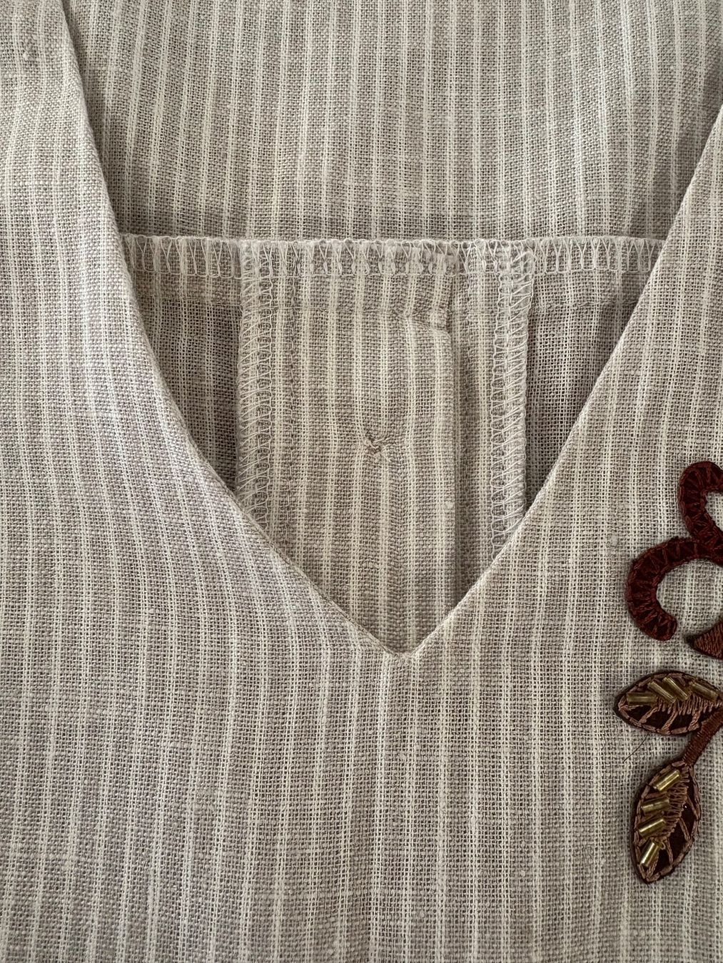 Vestiti: Lockeres Leinen Baumwoll Kleid gestreift – Usato da Malans GR venduto da stoffmass 1