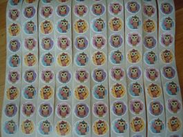 50 Neue Eulen Sticker / Aufkleber