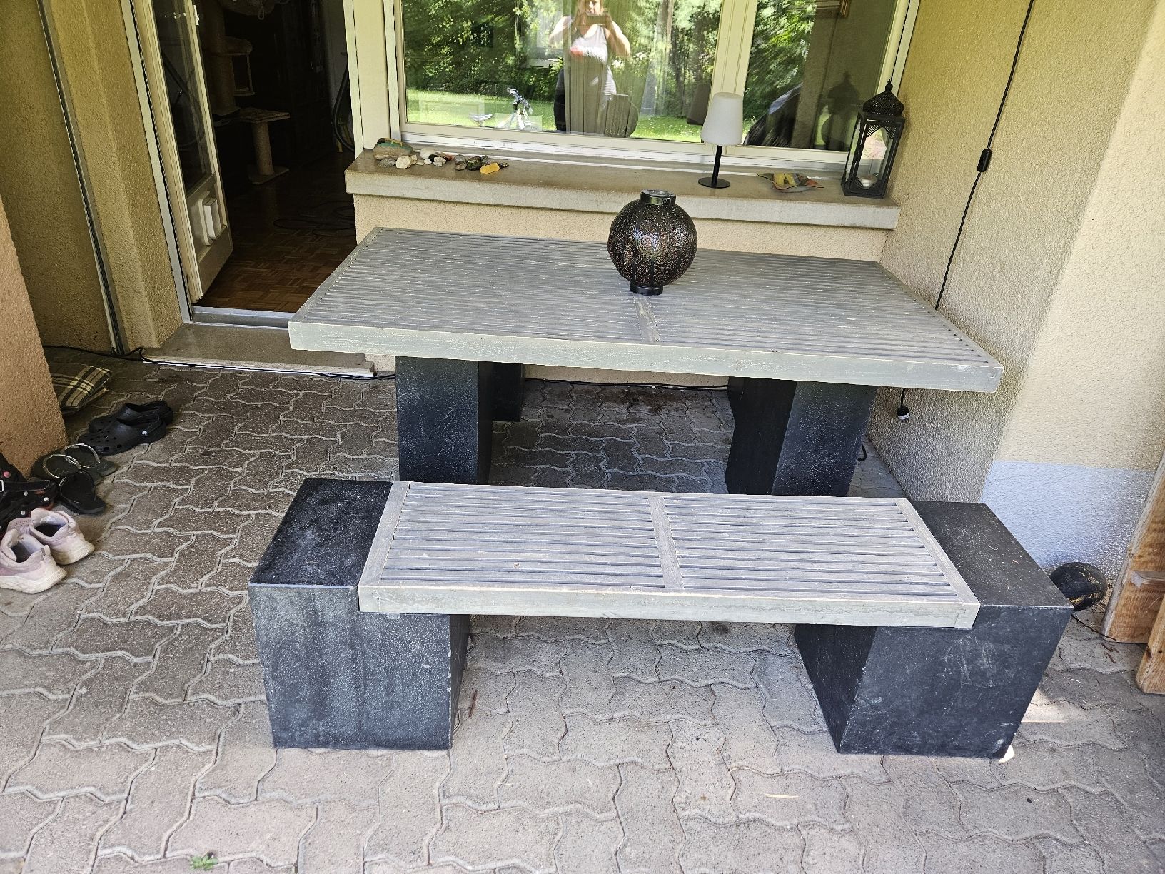 Tavoli: Gartentisch + 2 Bänke Holz/Stein – Usato da Nürensdorf venduto da Giugia01 3
