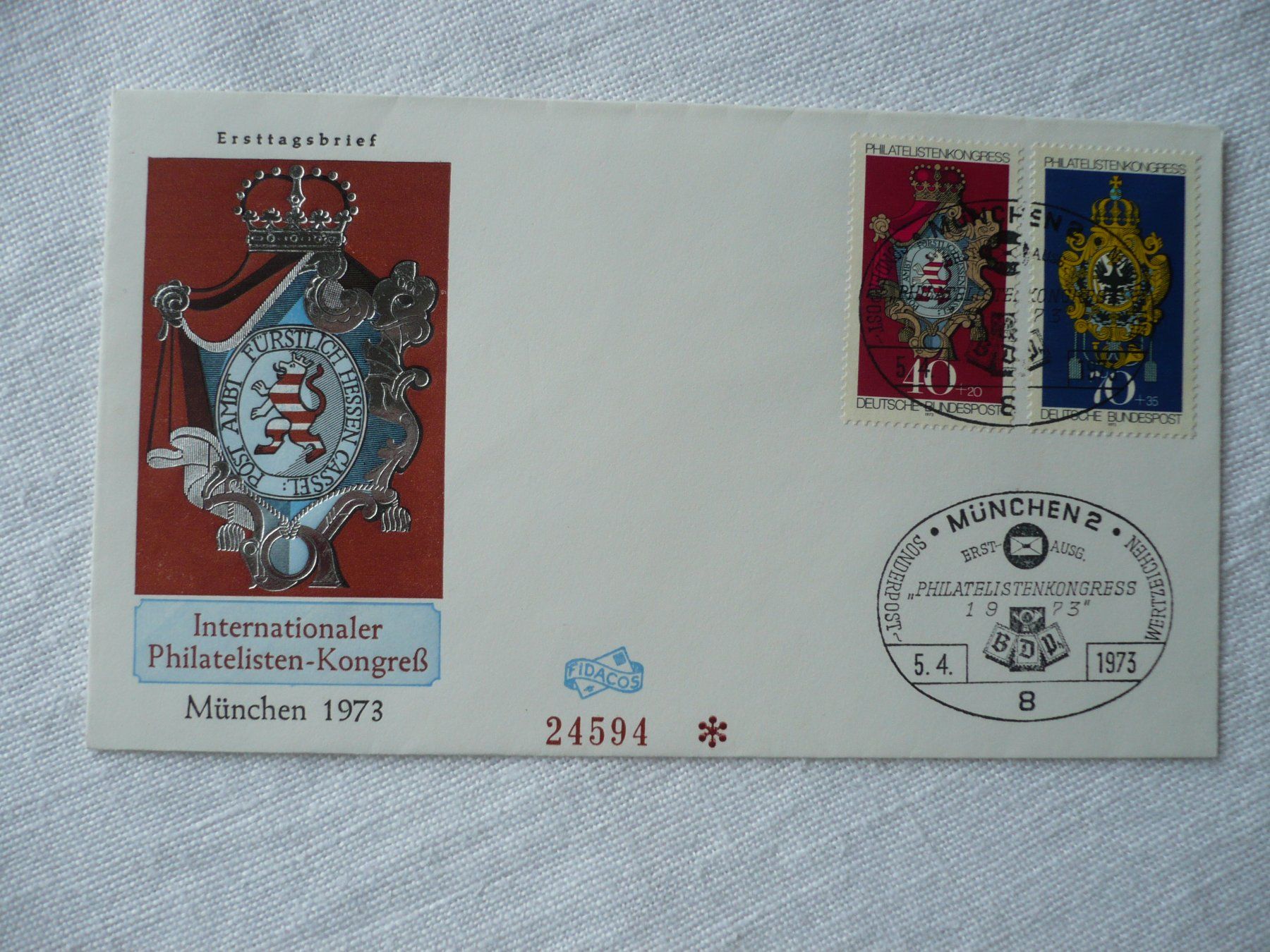 Tutti i francobolli: BRD 1973 FDC Int. Philatelisten-Kongress – Usato da Zürich venduto da saltandpepper008