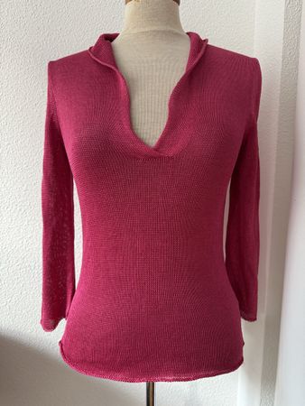 Pull Fabiana Filippi, 100% soie fuchsia, taille 36