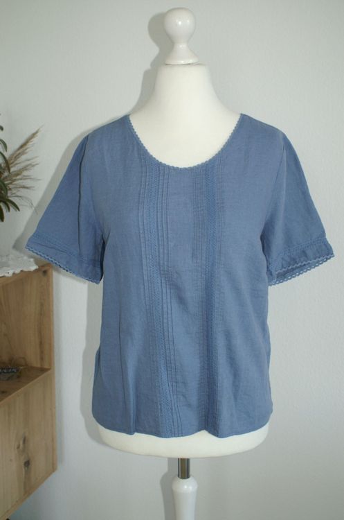 neue Leinenbluse &amp;quot;Maibrit&amp;quot; von Deerberg, Gr. 38, taubenblau (Neu ...