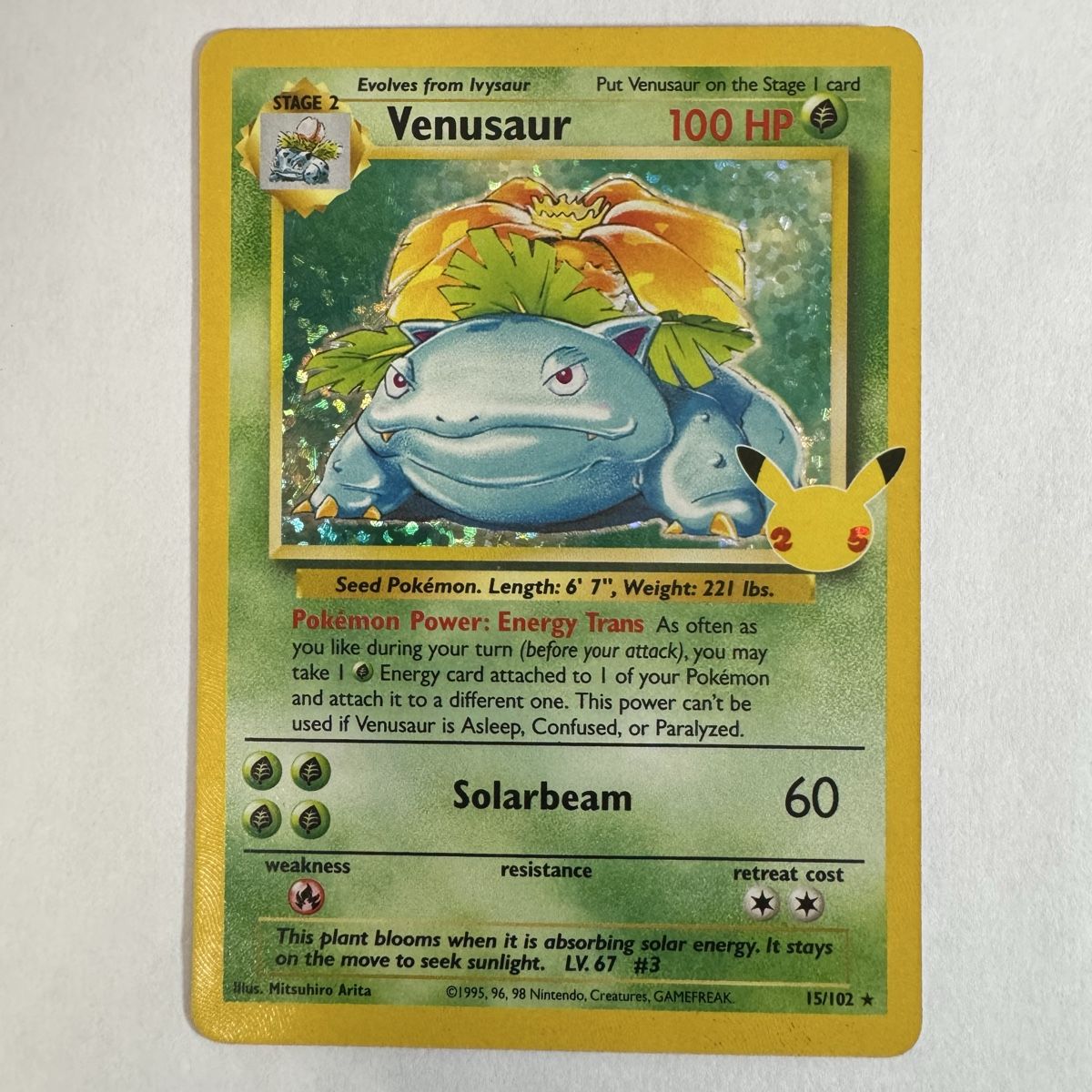 Pokémon Carte collezionabili: Pokémon Venusaur Celebraitons - 15 / 102 - ENG – Nuovo (secondo la descrizione) da Staad SG venduto da miaCards