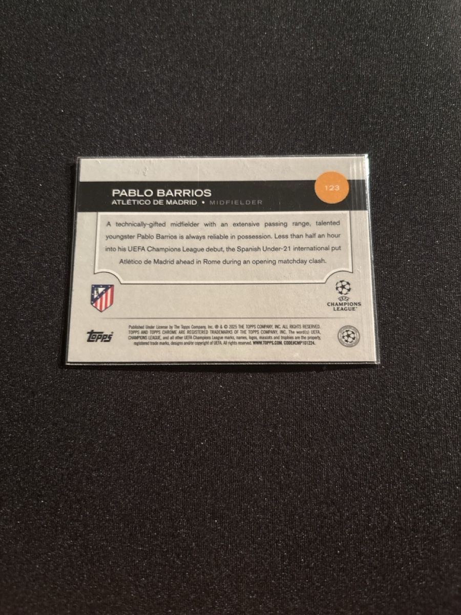 Topps Carte collezionabili: Topps Chrome - Pablo Barrios - Atletico Madrid  – Usato da Kaiseraugst venduto da Baum_12 1