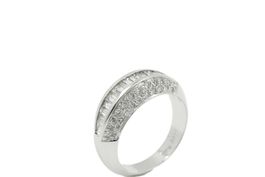 Ring mit ca. 0.4ct Brillanten in 18K Weissgold Gr. 57 *S1473