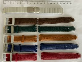 6 x Armbänder bracelets SWATCH Irony 17mm ★ unbenutzt