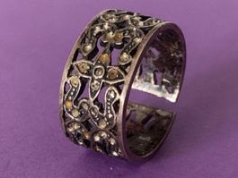 Silberring Blumenband (57)