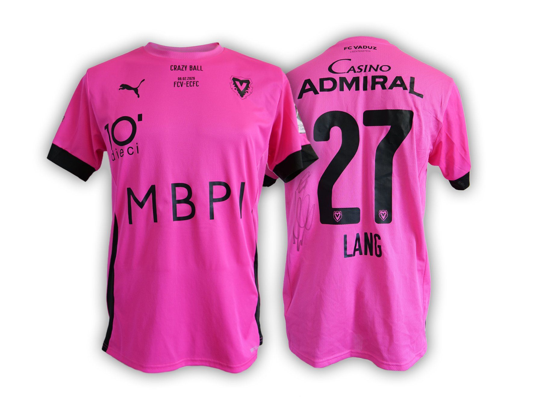 Puma Leibchen & Hosen: FC Vaduz Matchworn Sondertrikot "27-LANG" – Gebraucht aus Vaduz von fcvaduz1932