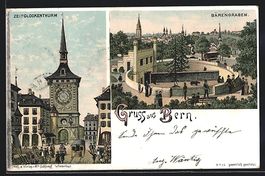 Litho Bern, Zeitglockenturm und Bärengr