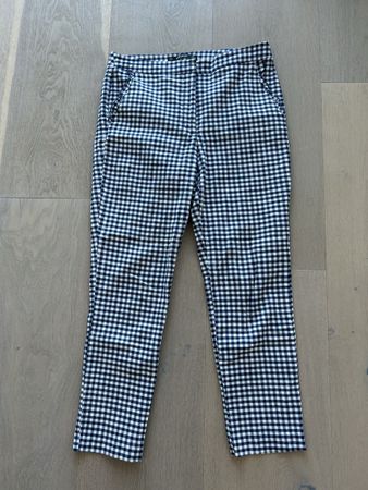 Vichy Karo Kariert Hose Zara Gr. L blau weiss