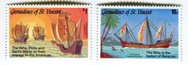 Briefmarken "Schiffe. Kolumbus". St. Vincent