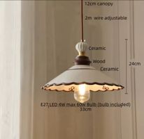 Lampe suspendue LED en céramique, style nordique moderne