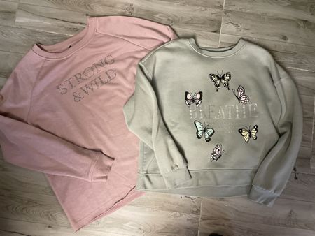2 Chicoree Sweatshirts rosa mint Druck Gr. S wenih getragen