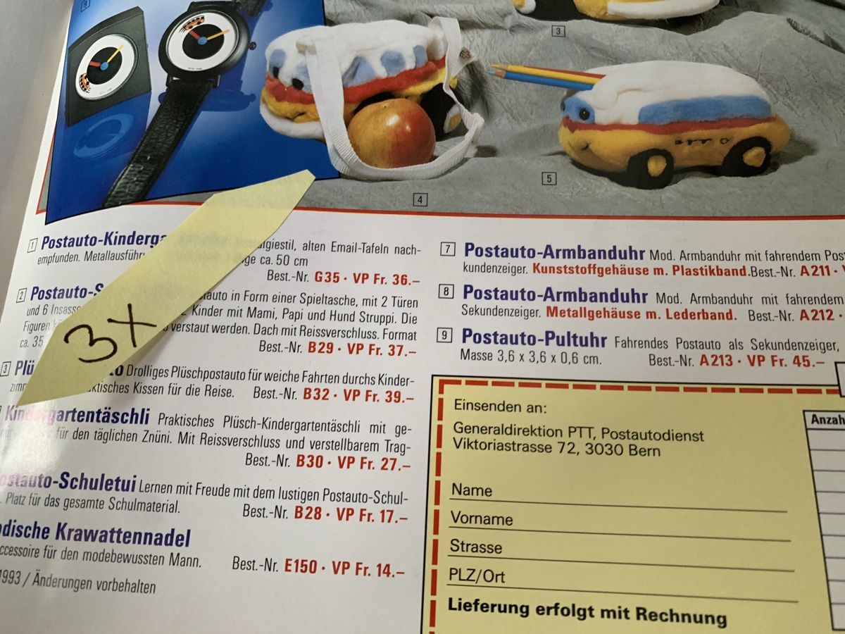 Borse & Zaini: 3 PTT-Postauto Kindergartentäschli – Usato da Egg b. Zürich venduto da ohtannenbaum 4