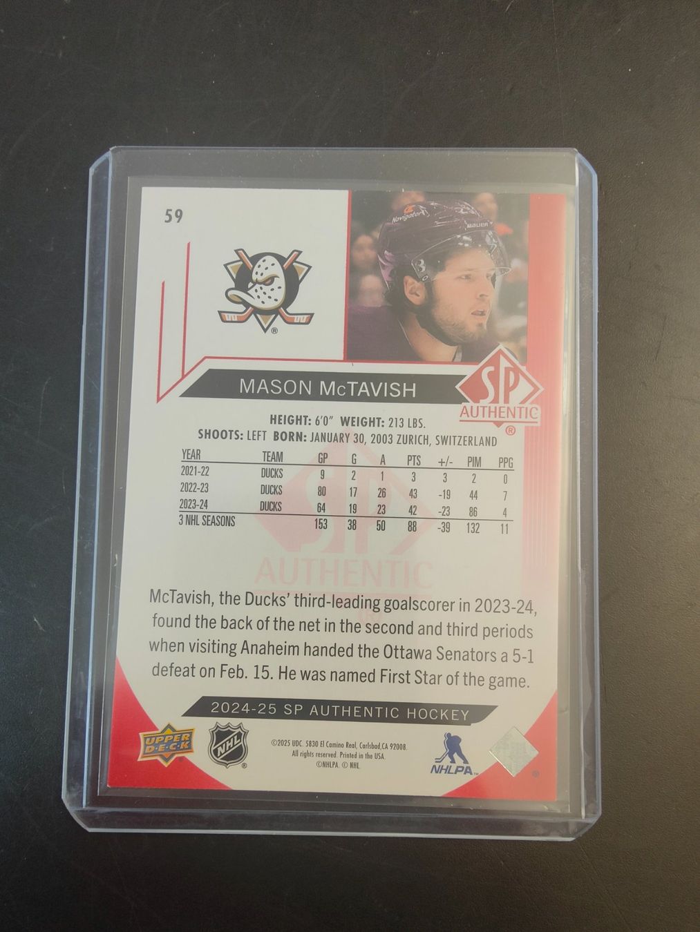 Carte collezionabili: Mason McTavish Anaheim Ducks SP Authentic Limited – Usato da Wangen SZ venduto da Sasch3 1