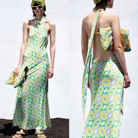 Buntes Rückenfreies Zara Kleid