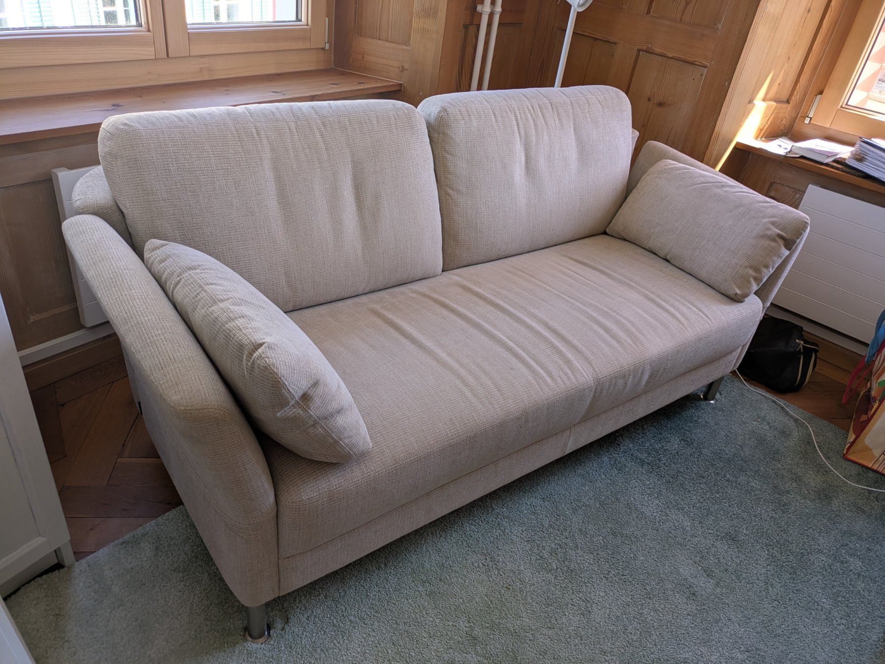 Intertime Divani: Designersofa Intertime Switzerland beige Stoff – Usato da Thalwil venduto da esist88