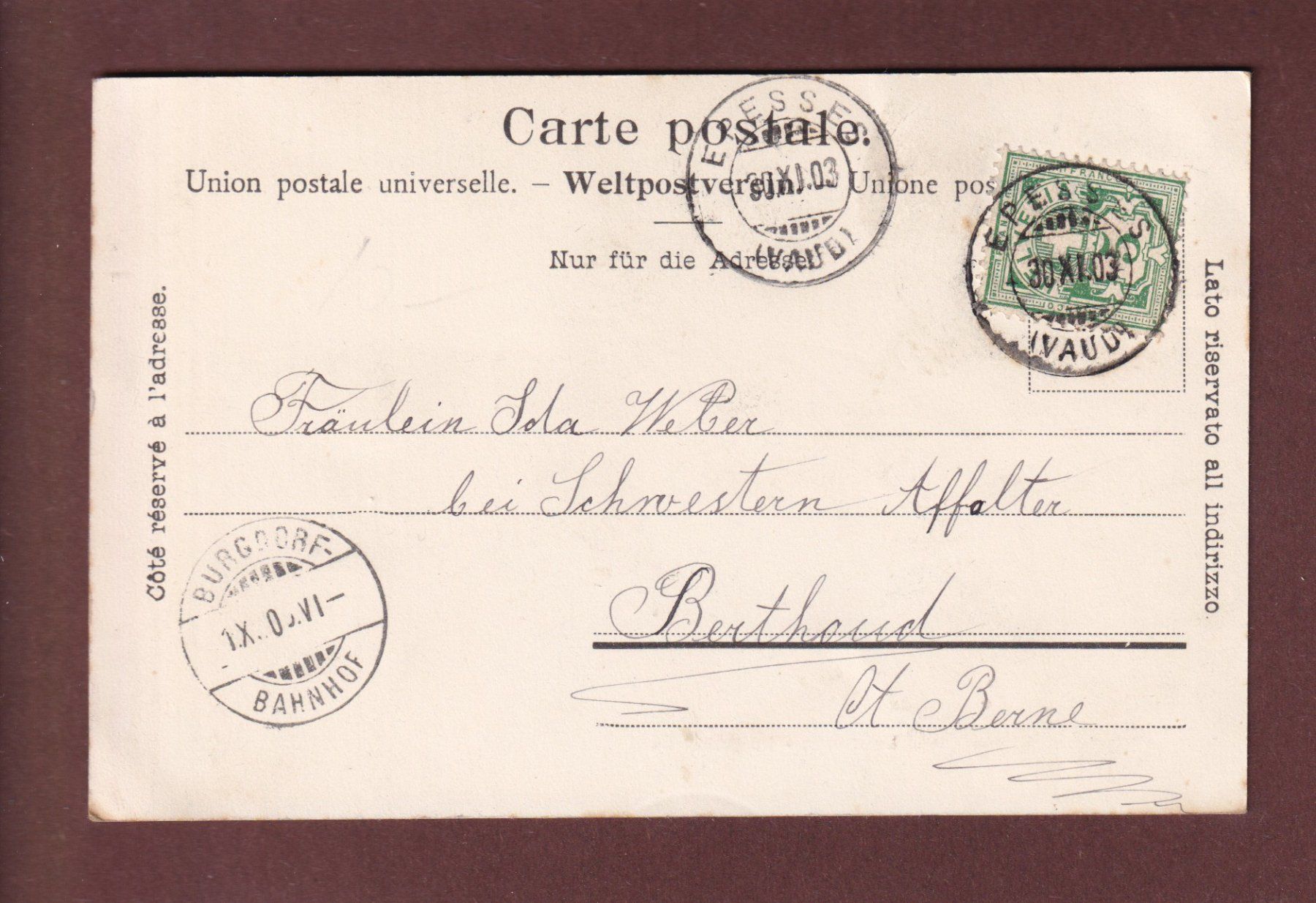 Cartoline postali: LAUSANNE - Grand Pont - Tram - 1903 – Usato da Pully venduto da nicecards 1
