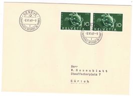 Lettre de Genève Cachet TR 24 pour Zürich le 8.VI.49