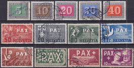 1945, Nr.262-274 (PAX) sauber gestempelte Serie, Kat: 800.-