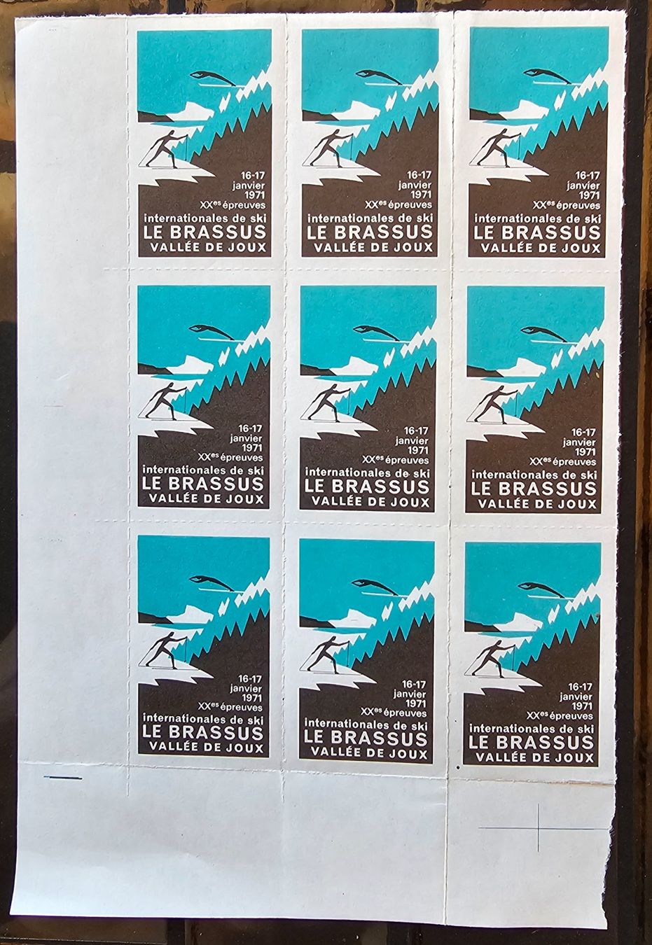 Alle Briefmarken: Bloc devignettes Saut à ski LE BRASSUS, 1971 – Neu (gemäss Beschreibung) aus Les Valettes von Nuba1