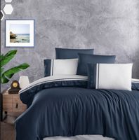 Parure de lit satin de coton pur, 2 taille, 1 drap, 1 housse