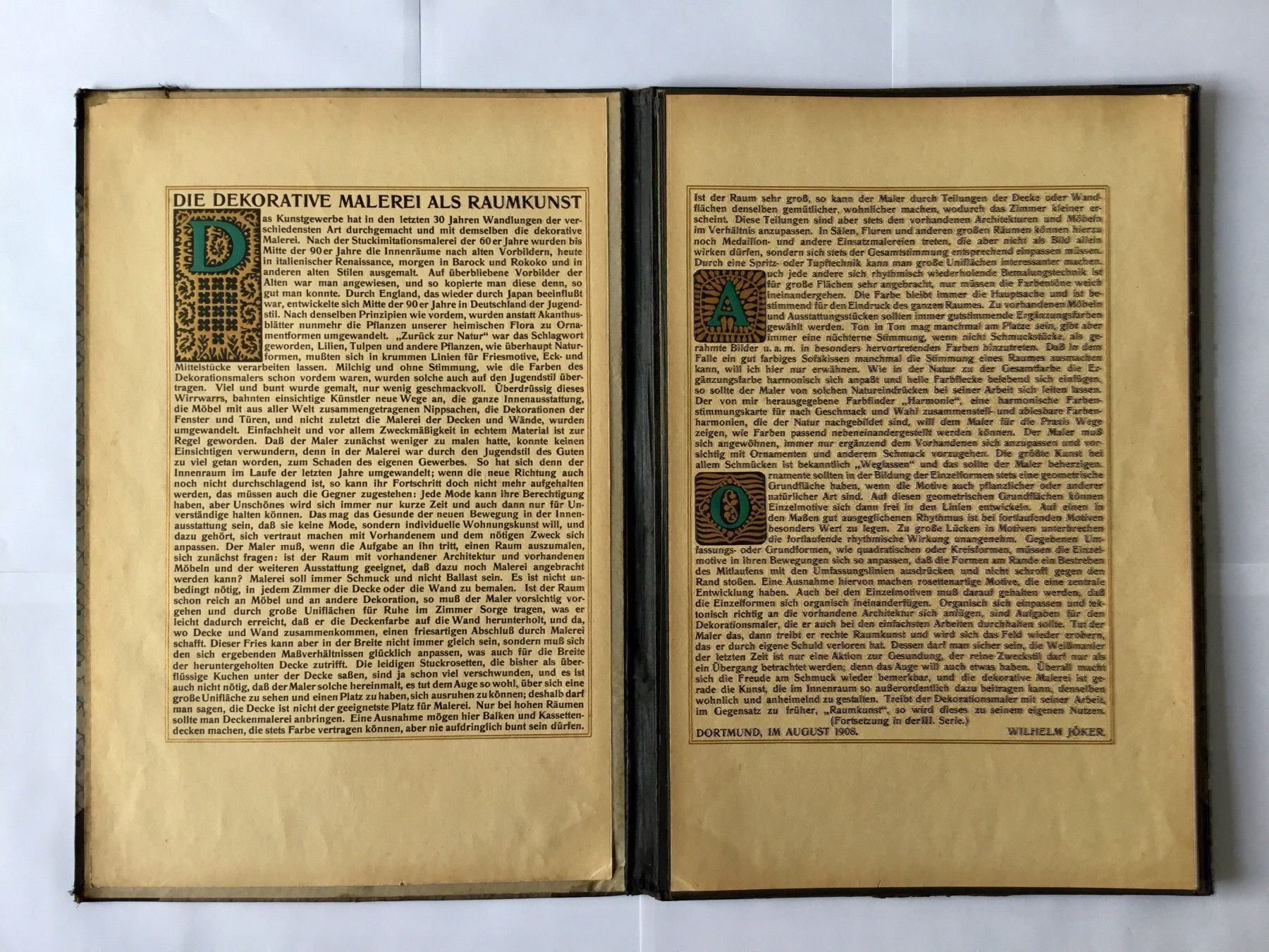 Bücher: Mappe mit Farbtafeln Wilh. Jöker 1908 | Dekorative Malereien – Gebraucht aus Eggersriet von Wiese61 3